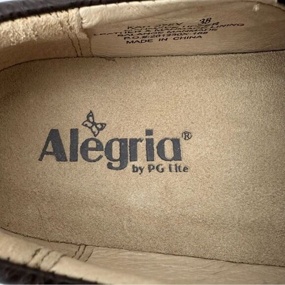 Algeria Floral Embossed Flutter Chocolate Brown Loafer Clogs 38 U.S. 8 - 8.5 - Picture 8 of 9